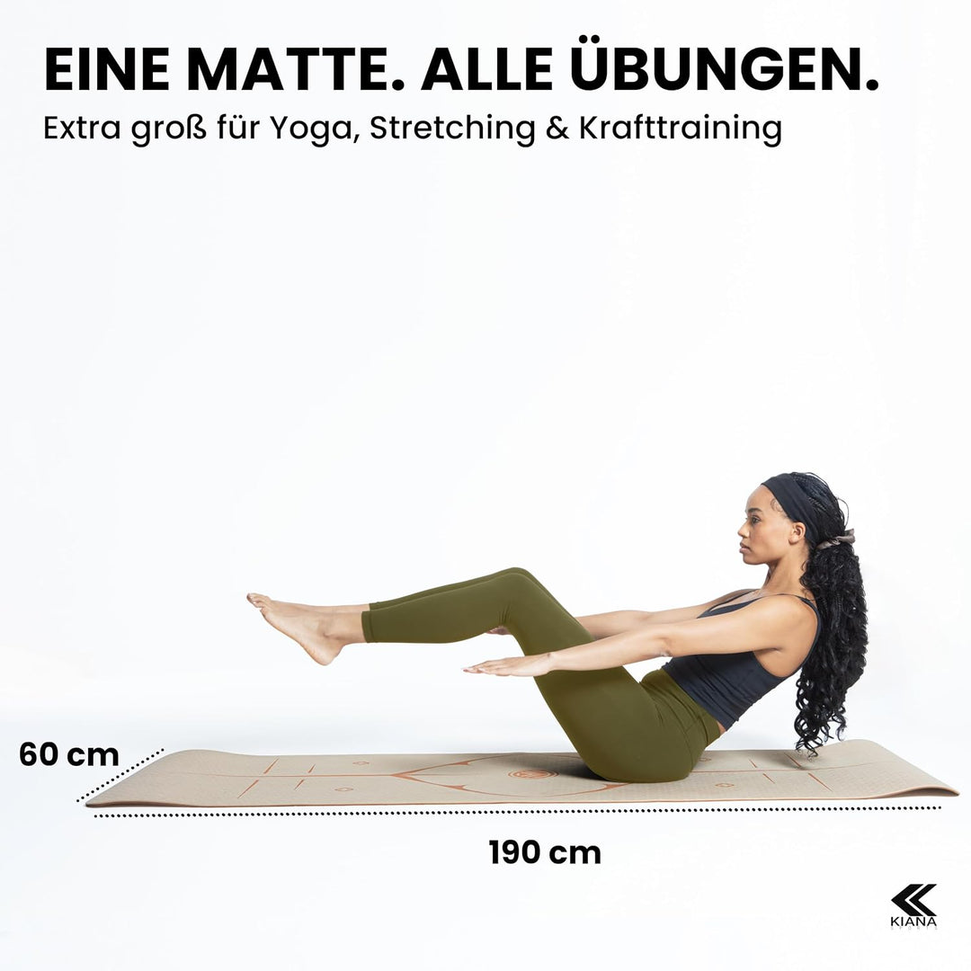 Yoga Matte – Rutschfeste Sportmatte in Deutschland entwickelt – 2 Komfort-Dicken – Formstabile Yogam