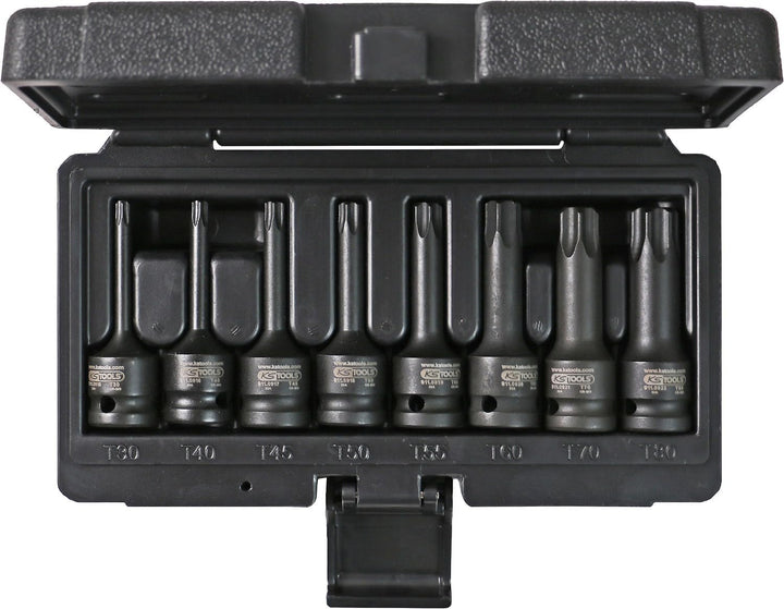 KS Tools 911.0901 1/2" Kraft-Bit-Stecknuss-Satz TX, 8-tlg., T30-T80