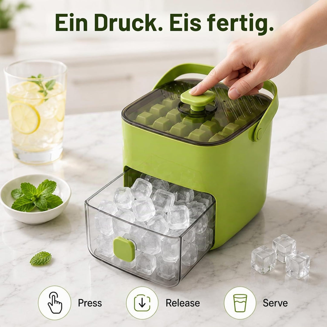 Klein Eiswürfelmaschine, Ice Cube Maker, 48 Stück Eiswürfel, einfaches Drücken, um das Eis zu lösen,