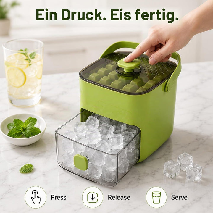 Klein Eiswürfelmaschine, Ice Cube Maker, 48 Stück Eiswürfel, einfaches Drücken, um das Eis zu lösen,