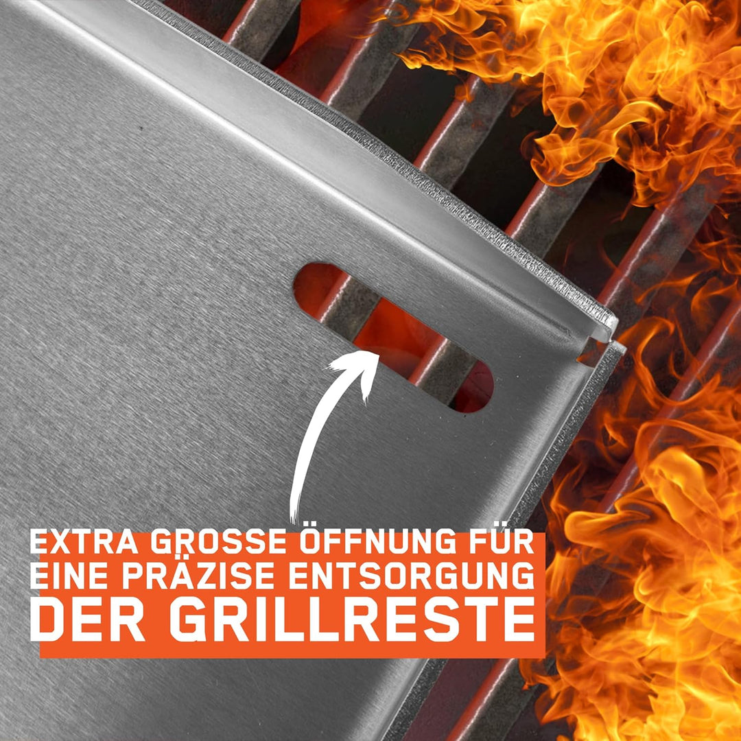 FENNEK Plancha 40 x 30 cm Teppanyaki Grillplatte mit Vorderkante & grossem Ablaufloch | 4,0 mm Edels