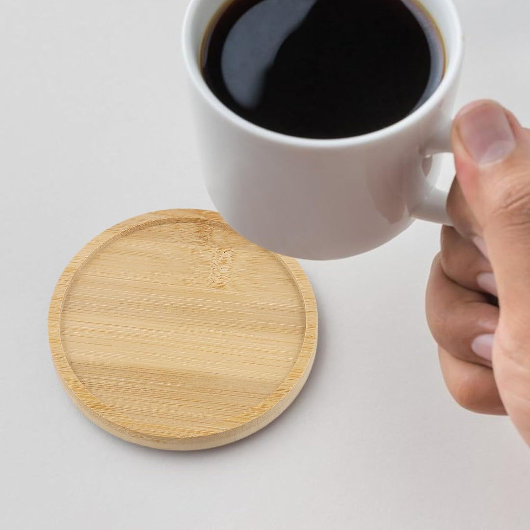 20 Stück 10cm Bambus Untersetzer Rund, Glasuntersetzer Holz Rund, Gläser Holz Untersetzer Tischunter