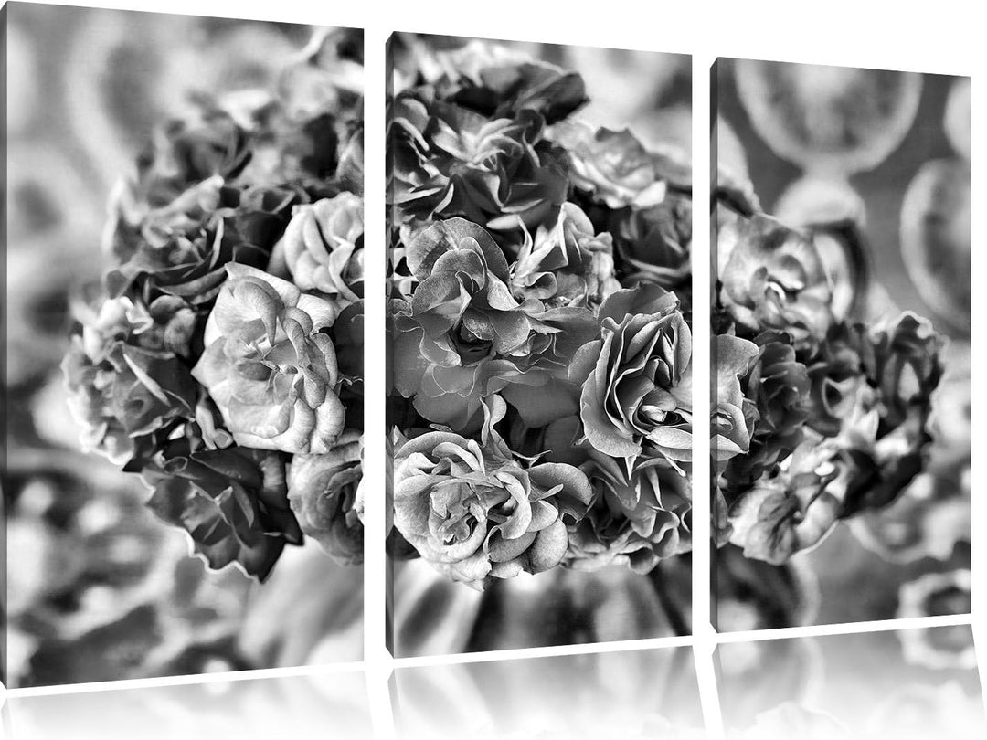 Pixxprint Blumen als Leinwandbild/Grösse: 3 Teilig (120x80) cm/Wandbild/Kunstdruck/fertig bespannt