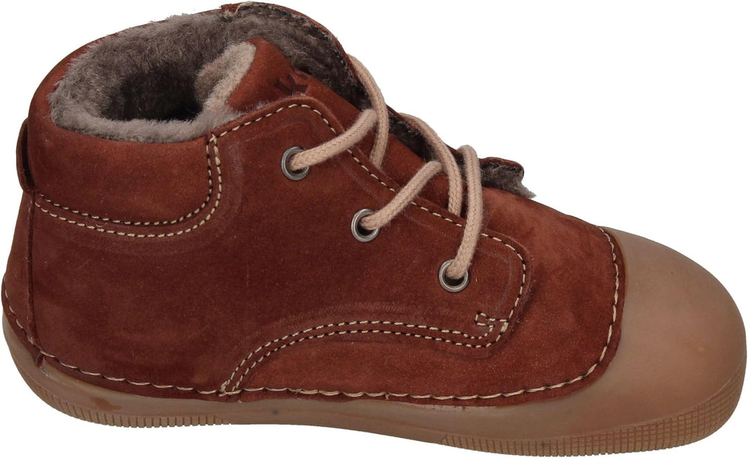 KOEL Barefoot Lauflernschuhe - AVA Bio Nubuk Lambswool Blue 19 EU Chocolate, 19 EU Chocolate