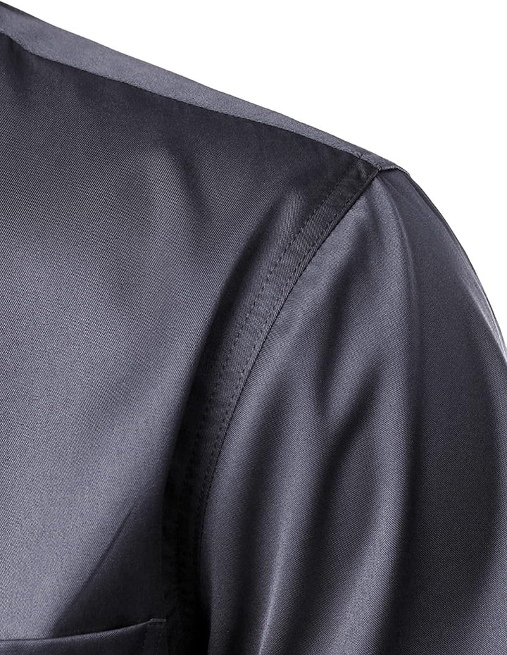 PARKLEES Lässiges Herrenhemd mit Knopfleiste, stylisch, schmale Passform, kurzärmelig, mit Tasche XX
