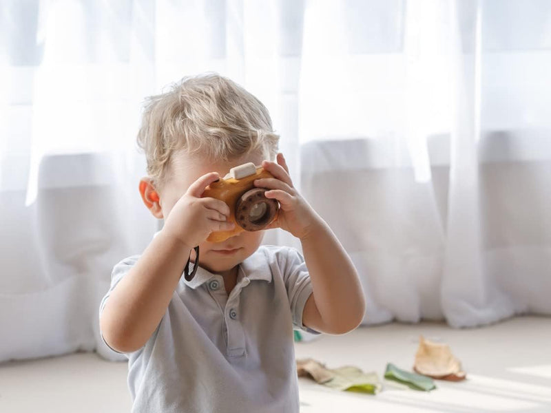 PlanToys Kinderkamera - Meine erste Kamera - Fotokamera für Kinder - Sofortbildkamera Kinder mit ver