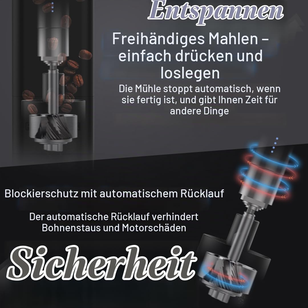 A2 Schwarze tragbare elektrische Kaffeemühle