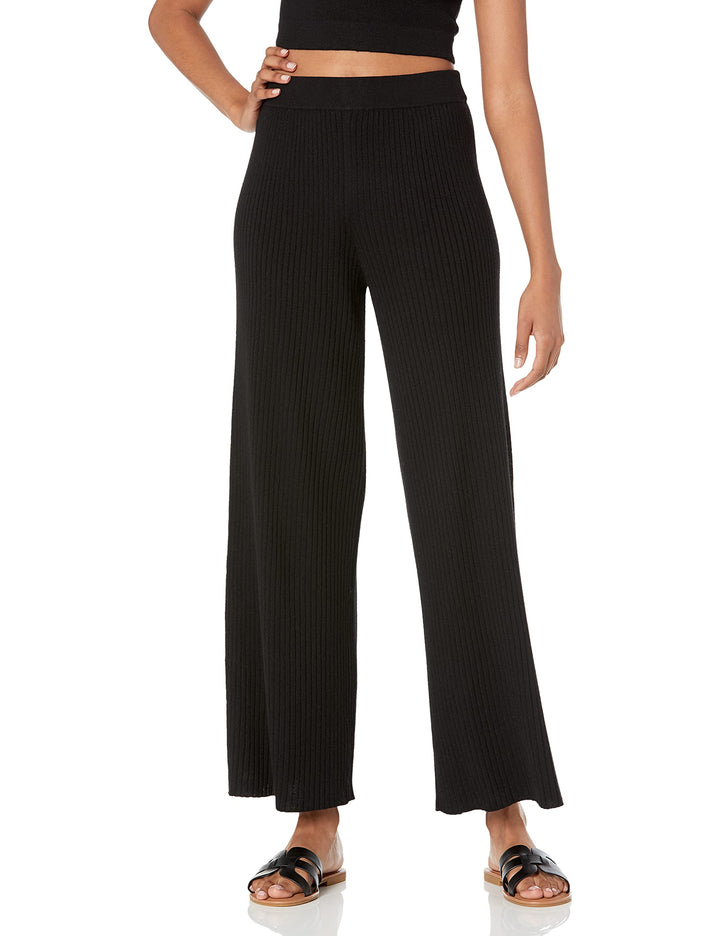 The Drop Damen Pants Catalina Pull-on Rib Sweater Pant L Schwarz, L Schwarz