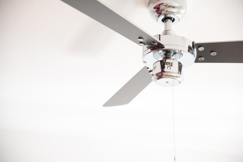 aireRyder - Cyrus Deckenventilator ohne Beleuchtung | Leiser Ventilator mit Zugschalter in glänzende