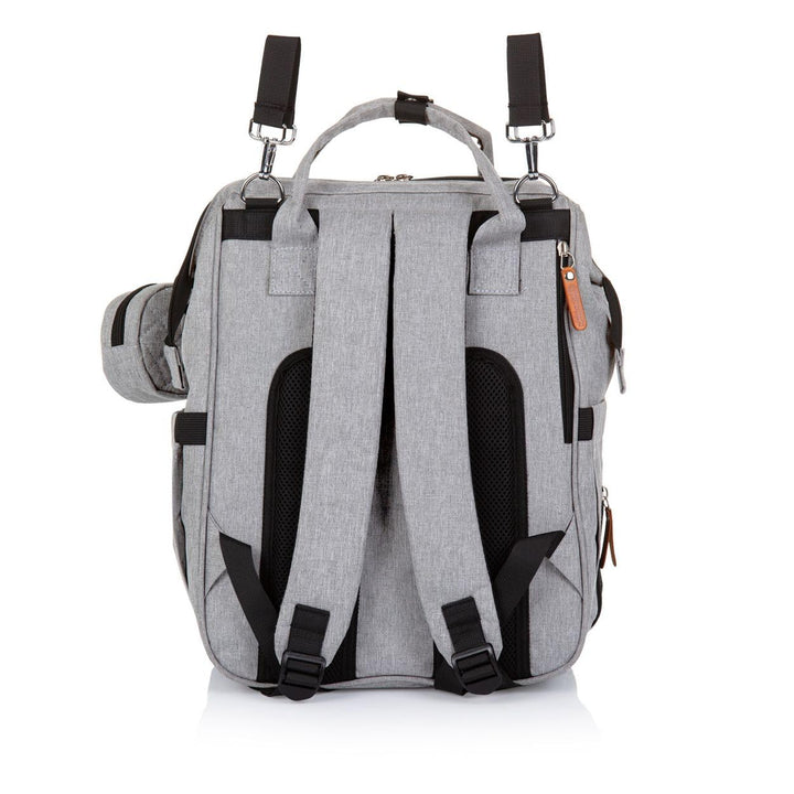 Chipolino Wickeltasche, Kinderwagen Rucksack Reissverschluss Schnullertasche, Farbe:hellgrau, Hellgr