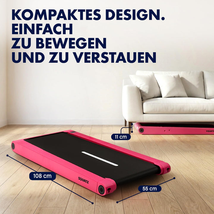 SQUATZ 2-in-1 Walking Pad Laufband, klappbar und platzsparend, ideal für Zuhause und Büro, unter Sch