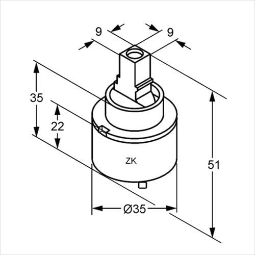 Kludi 7480500-00 Kartusche für Einhandmischer und Niederdruck 35 mm