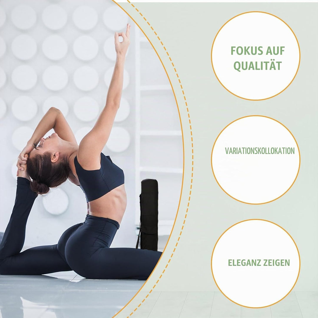 Yogatasche Sporttasche Damen: 69 x 16 x 16cm Yogamattentasche mit Flaschentasche, Verstellbarer Schu