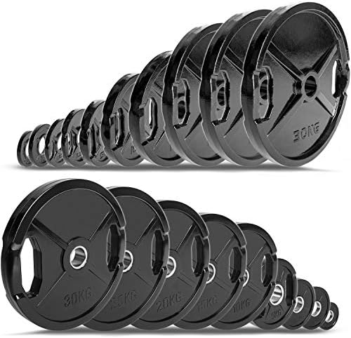 C.P. Sports Olympiascheiben als Paar – GUSS oder GUMMIERT – 0,5 KG bis 30 KG – Hantelscheiben/Gewich