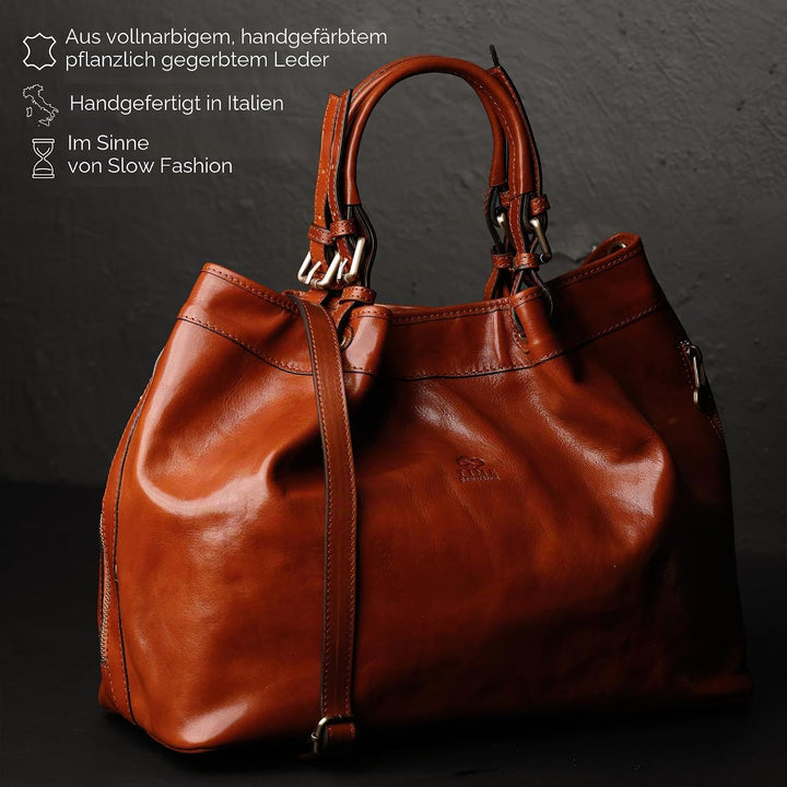 Time Resistance Schultertasche Damen - Handtasche aus Leder - Made in Italy - Tragetasche - Business