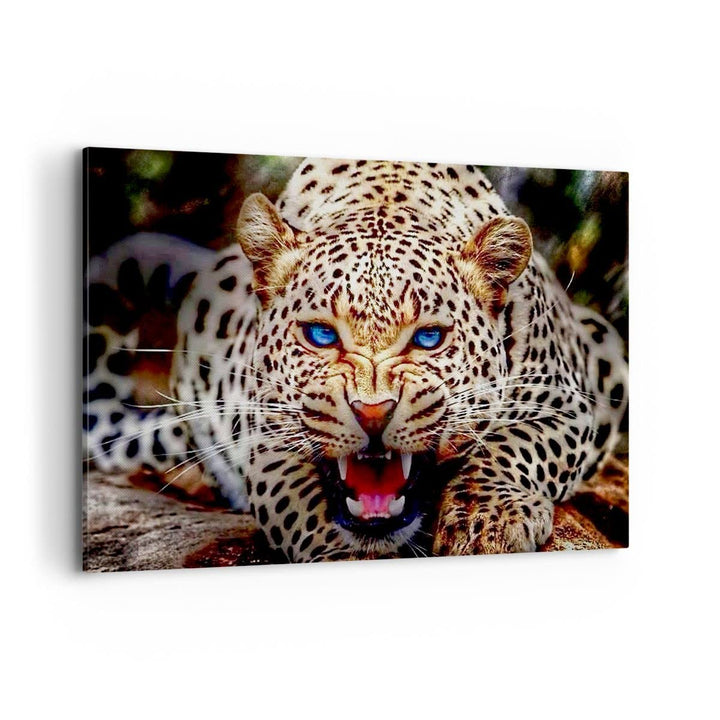 Bilder auf Leinwand 100x70cm Leinwandbild mit Rahmen Panther Tier Gross Wanddeko Bild Schlafzimmer K