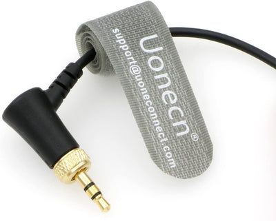 Uonecn Low-Profile-Audiokabel Mini XLR 3-Pin Männlich auf TRS 3,5mm rechtwinklig verriegelnd für Can