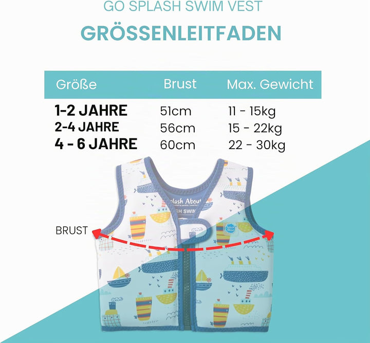 Splash About Go Splash Schwimmweste Tug Boats 2-4 jahre, Tug Boats 2-4 jahre