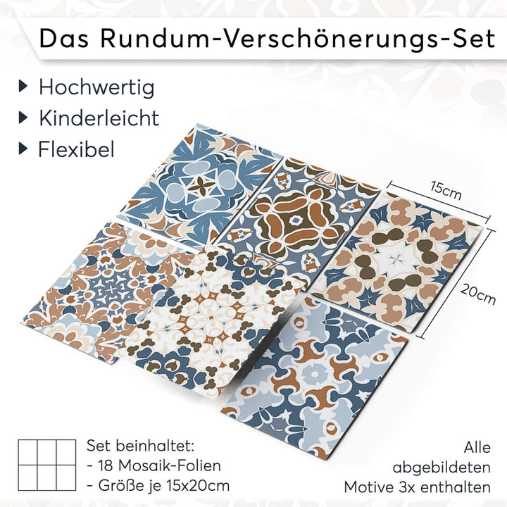 CREATISTO Mosaik Klebefliesen Stickerfliesen Fliesenfolie - Hochwertige Sticker Aufkleber für Wandfl