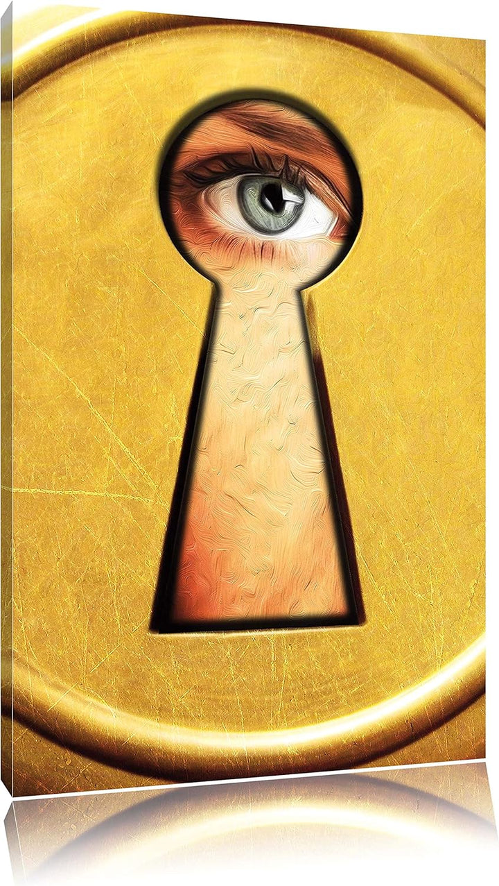 Pixxprint Looking Through Format: 100x70auf Leinwand, XXL riesige Bilder fertig gerahmt mit Keilrahm