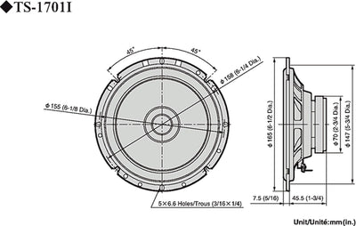 Pioneer TS-1701I 17cm fahrzeugspezifische Doppelmembran-Lautsprecher Set mit 2 Lautsprechern (je 170