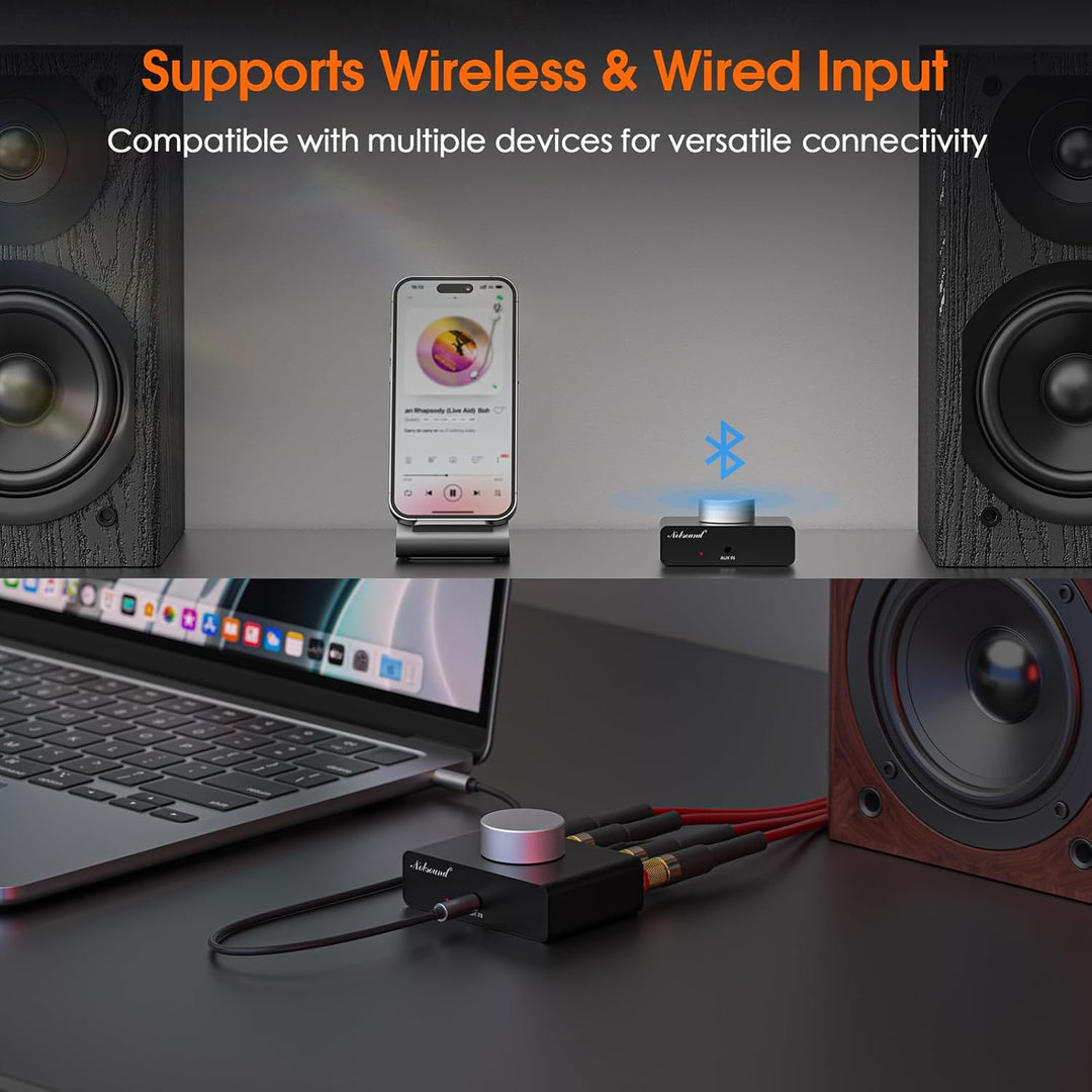Nobsound Mini Bluetooth Stereo Verstärker: 50 W x 2 TPA3116 Endstufe, AUX- und Bluetooth-Eingänge, 2