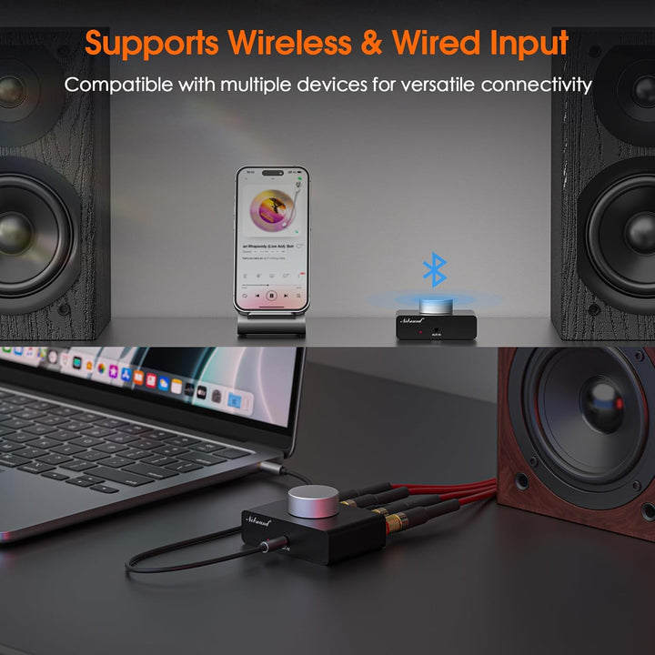 Nobsound Mini Bluetooth Stereo Verstärker: 50 W x 2 TPA3116 Endstufe, AUX- und Bluetooth-Eingänge, 2