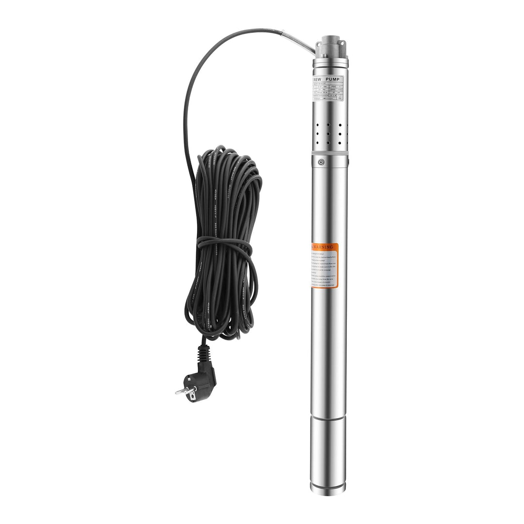 2" Zoll Edelstahl Tiefwasserpumpe, 370W Tauchpumpe, Eintauchtiefe max. 35 m, Durchflussmenge 1000 L/