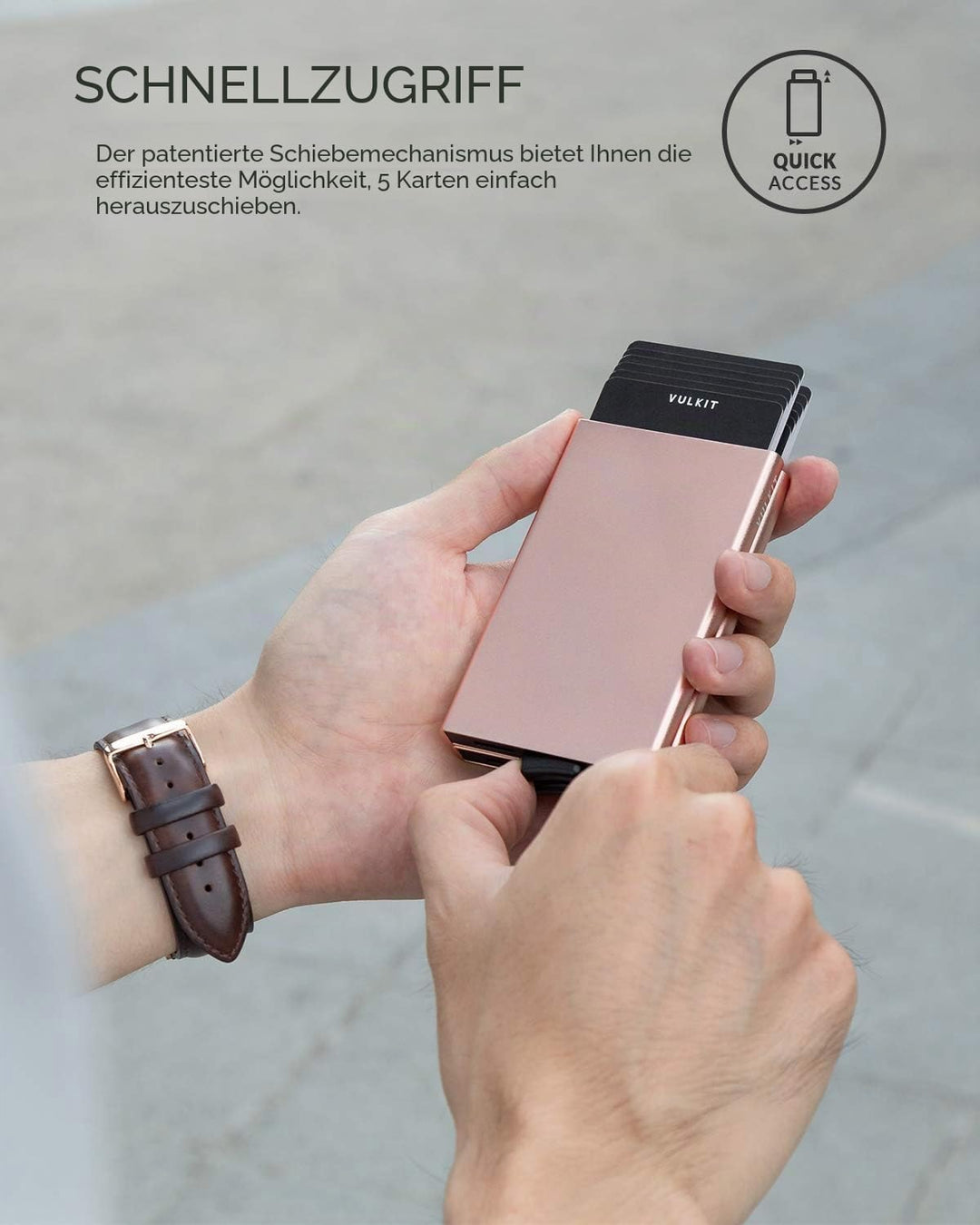 VULKIT Kartenetui Metall mit RFID NFC Schutz Karten Geldbörse Herren Geldbeutel Doppelt Karten Etui