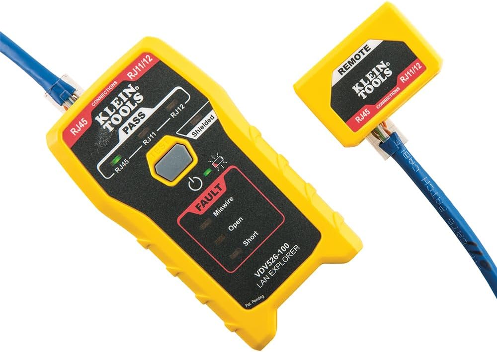 KLEIN TOOLS Netzwerkkabel-Prüfgerät, LAN Explorer™ Datenkabel-Prüfgerät mit Remote-Einheit RJ45 and