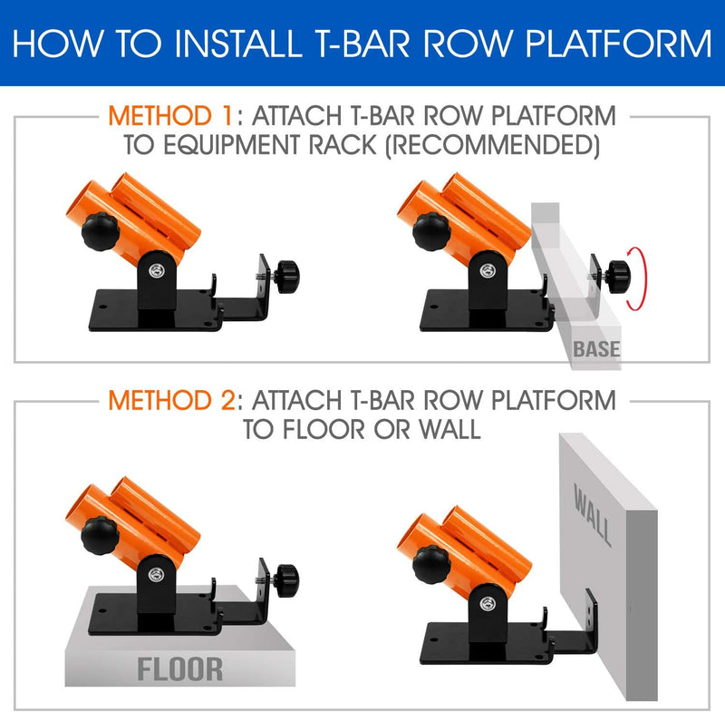 Yes4All SJXD Deluxe T-Bar Row Platform-Full 360° Swivel & Easy to Install-Fits 1" Standard and 2" Ol