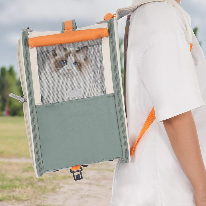 2-in-1 Transportrucksack Transportbox für Haustiere mit Rädern, Hundetransportbox Hunderucksack Katz