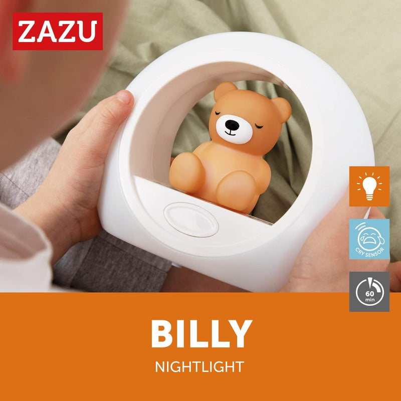 Zazu Nachtlicht Billy der Bär – Erschrecke die Dunkelheit mit Billy | Baby-Einschlafhilfe mit automa