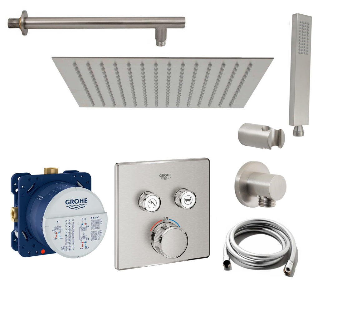 vanvilla Duschsystem mit Unterputz Duscharmatur von Grohe SmartControl Supersteel 2-Wege und vanvill