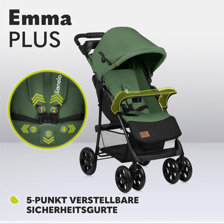 LIONELO Emma Plus Kinderwagen bis zu 15 kg, Kindersportwagen, leicht modern klein Buggy mit Liegepos