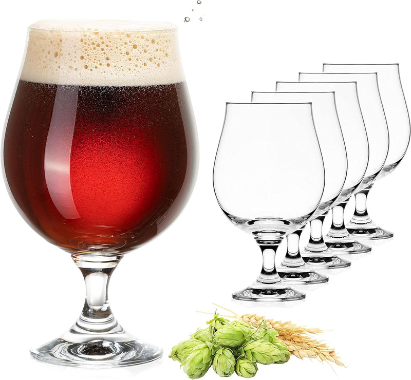 PLATINUX Bierpokale 500ml (max. 660ml) Set 6-Teilig Biergläser aus Crystalline Glas Bierkelche Biert