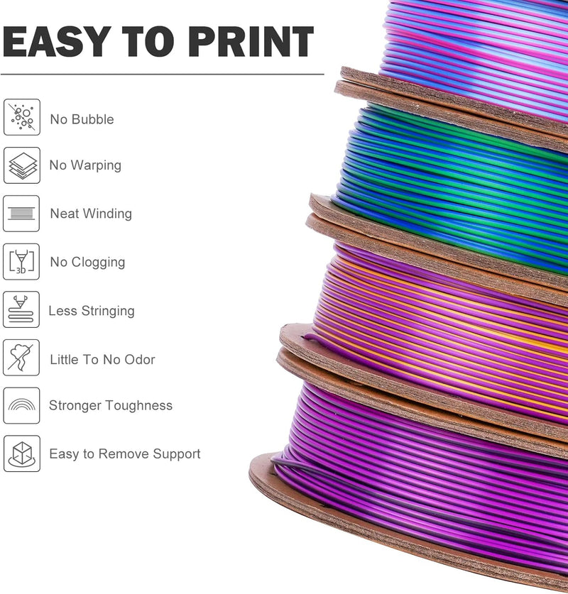 ERYONE PLA Filament 1.75mm, 3D Drucker filament bundle, Multi Color Pack 3D Printer Filament PLA +/-