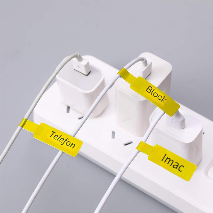 NIIMBOT Thermo Kabeletiketten, 12.5 x 109mm Etikettendrucker Thermo Papier Kompatibel mit dem D110 D