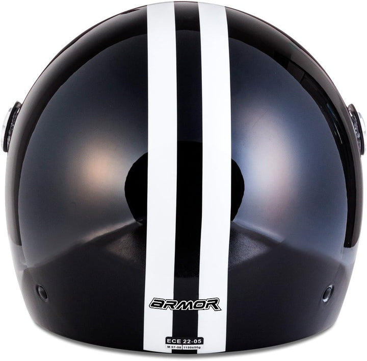 ARMOR HELMETS® AV-63 „Fun Matt Black“ · Jet-Helm · Motorrad-Helm Roller-Helm Scooter-Helm Moped Mofa