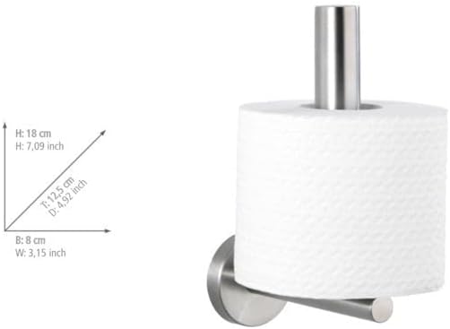 WENKO Ersatzrollenhalter Mod. Bosio Matt, Wandhalter für Toilettenpapier aus Edelstahl, mattierte Ob