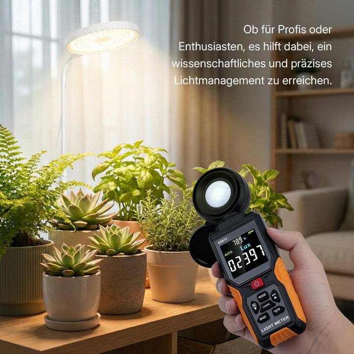 Mcbazel Digitales Luxmeter, Hochpräziser Belichtungsmesser Tragbare Photometer 200.000 Lux/FC mit 27