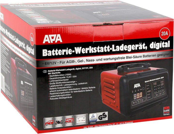 APA 16623 Werkstattladegerät 12 V, 6V 20A 20 A Ladestrom, 20 A Ladestrom