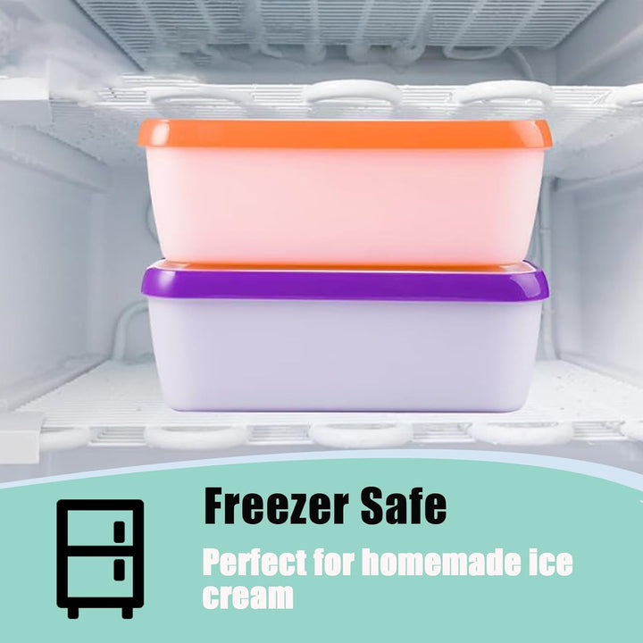 Eisbehälter für Speiseeis, 3er-Set 1.5 L Eiscreme Behälter Wiederverwendbare Hausgemachte Eiscreme-B