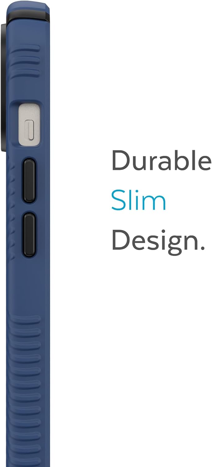 Speck Presidio Grip 2 Schutzhülle für Apple iPhone 14 Plus, Küstenblau Coastal Blue/Black/White, Coa