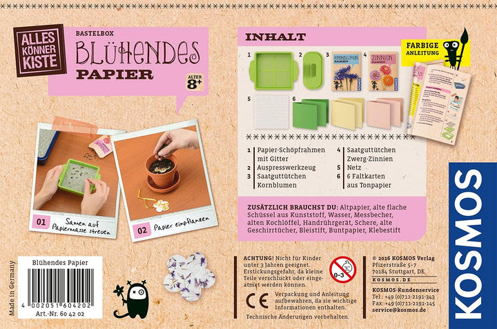 Kosmos 604202 AllesKönnerKiste Blühendes Papier. DIY-Bastelset für Mädchen und Jungen ab 8 Jahren, S