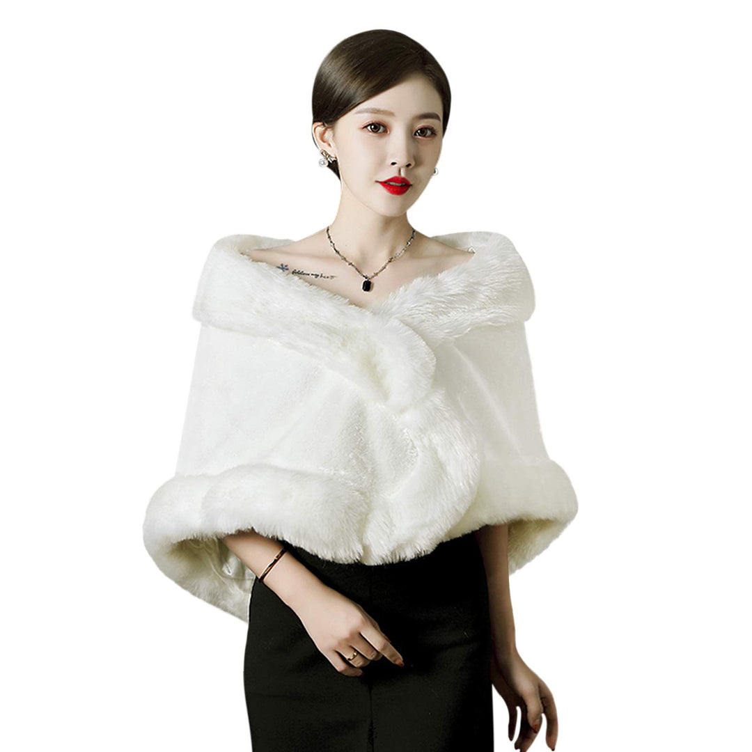 Damen Kunstpelz Schals und Wraps Braut Pelz Wedding Shawls Warm Schal Stola Brautzusatz Hochzeit Abe