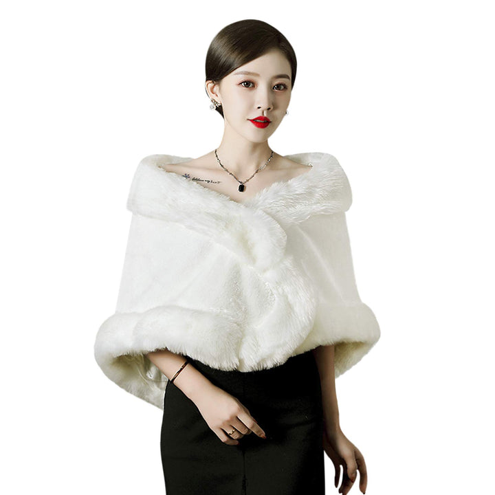 Damen Kunstpelz Schals und Wraps Braut Pelz Wedding Shawls Warm Schal Stola Brautzusatz Hochzeit Abe