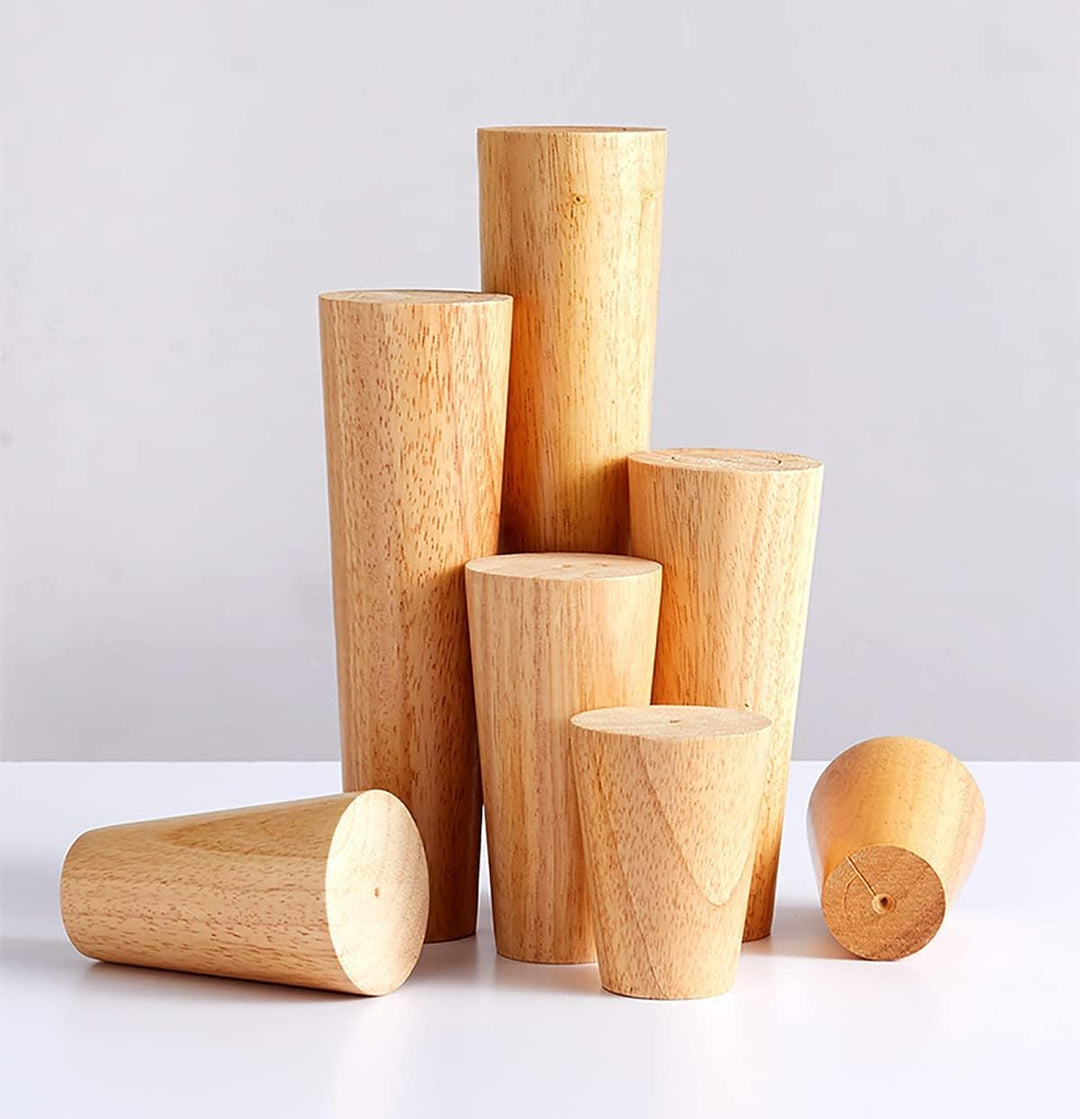 Qrity Holz Tischbeine, 4 Stück Holzfüsse Möbelfüsse Sofafüsse mit Montageplatten & Schrauben für Sch