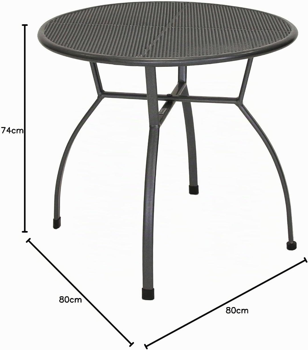 greemotion Gartentisch Toulouse rund, Ø ca. 80 cm, pflegeleichter Tisch aus kunststoffummanteltem St