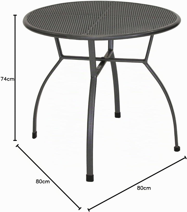 greemotion Gartentisch Toulouse rund, Ø ca. 80 cm, pflegeleichter Tisch aus kunststoffummanteltem St
